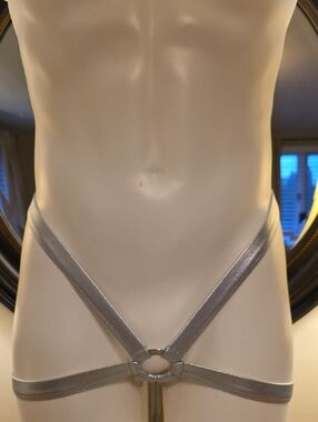 Andrew Christian Silver Metallic Minimal Strappy Brief